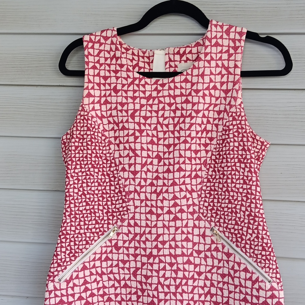 Tabitha Anthoropologie Red, White, Geometric A-line Dress - Picture 2 of 6